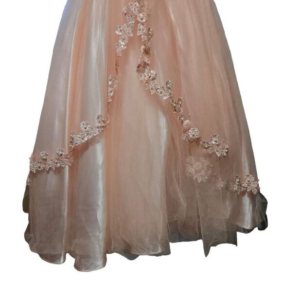 Girls Beaded Long Halter Tulle Dress by Cinderella Couture 5060 size 14 - Picture 7 of 13